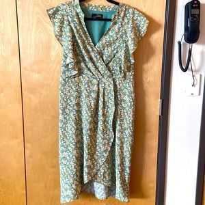 Green floral summer dress